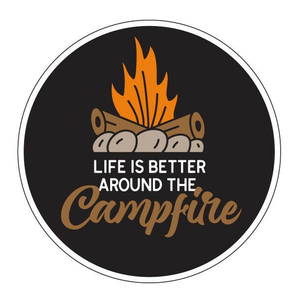 Camping 4x4 sticker, bumper sticker  around the camp fire cute funny sticker, va