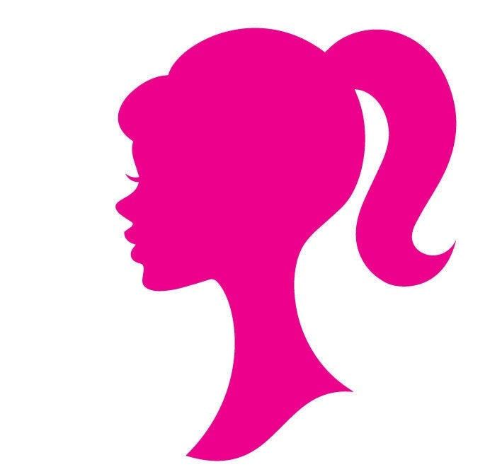 25cm Barbie silhouette head sticker