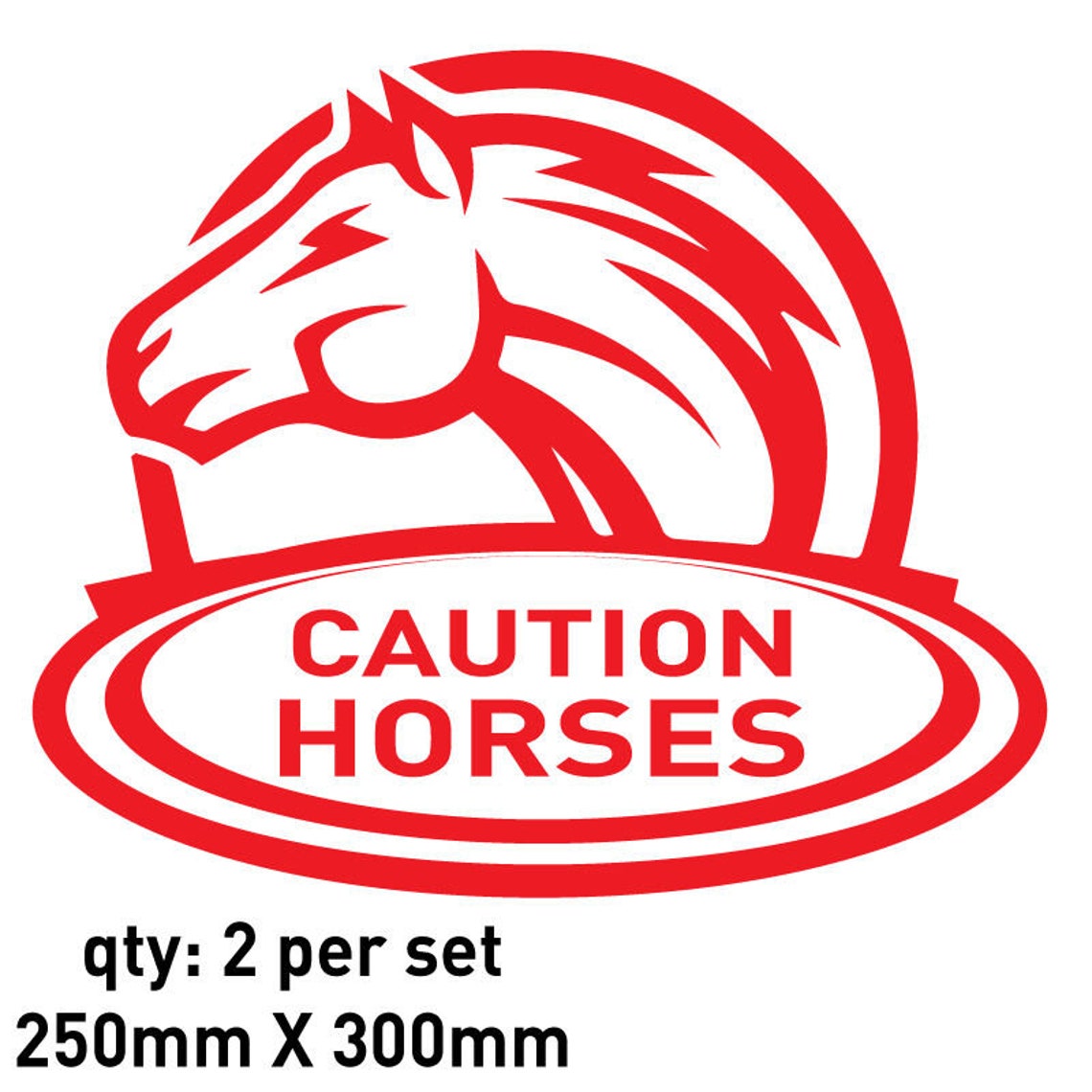 2 piece caution horses horse float decal sticker Etsy