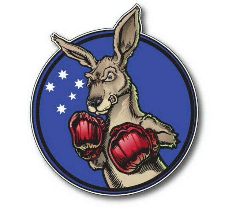 200mm large boxing kangaroo sticker decal for car , truck , motorhome, 4x4 image 1