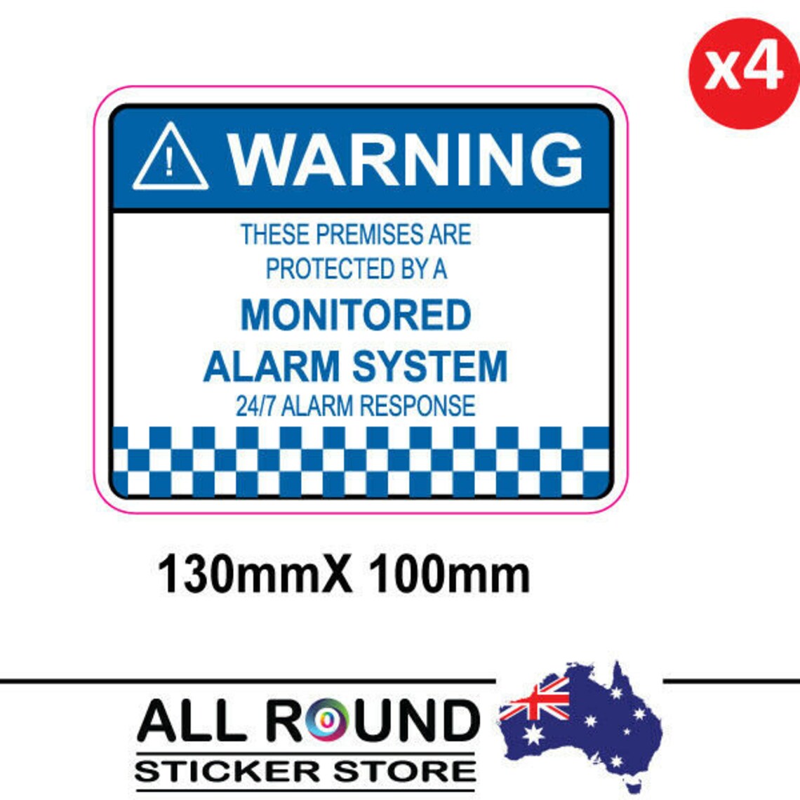 4 x alarm system monitored warning security stickers 130mm x Etsy
