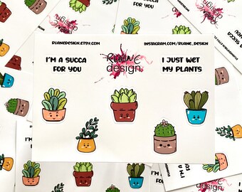 Plant Pals Sticker Sheet vol. 1 | Stocking Filler for Plant Lover | Planner Stickers | Scrapbook Stickers | Journal Stickers