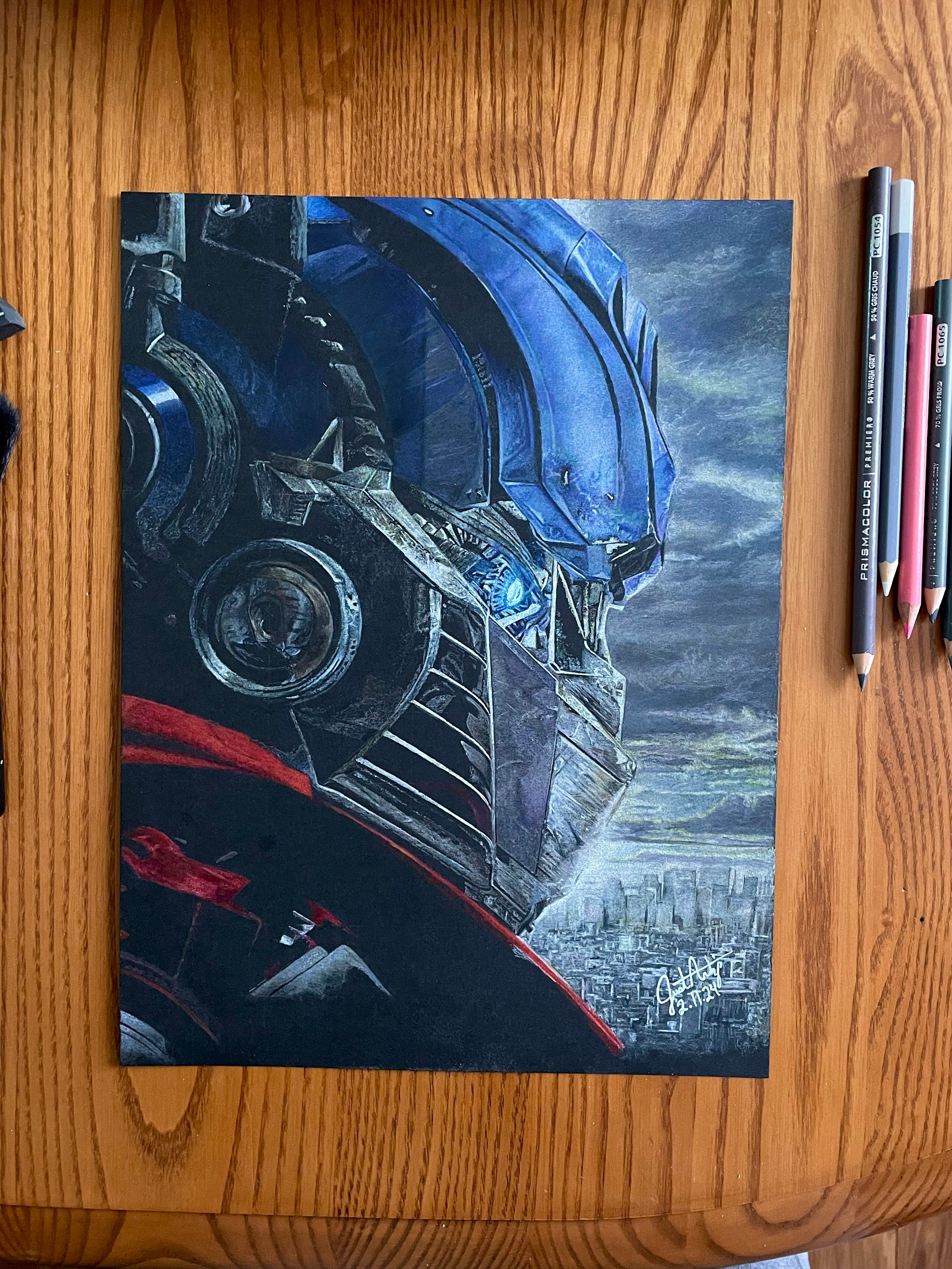 Optimus Prime Transformers Drawing Color Pencil Illustration Realistic ...