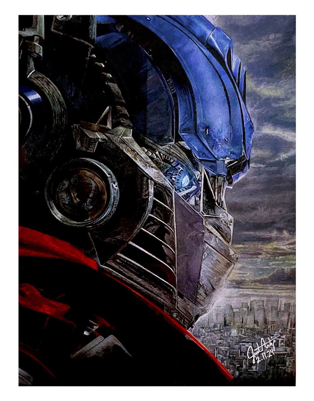 Optimus Prime Transformers Drawing Color Pencil Illustration Realistic ...