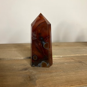 Carnelian Tower | Dark Red Carnelian Agate Tower with Orbs