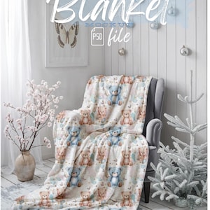 Velveteen Plush Blanket Mockup: Smart Object PSD (Digital Download)