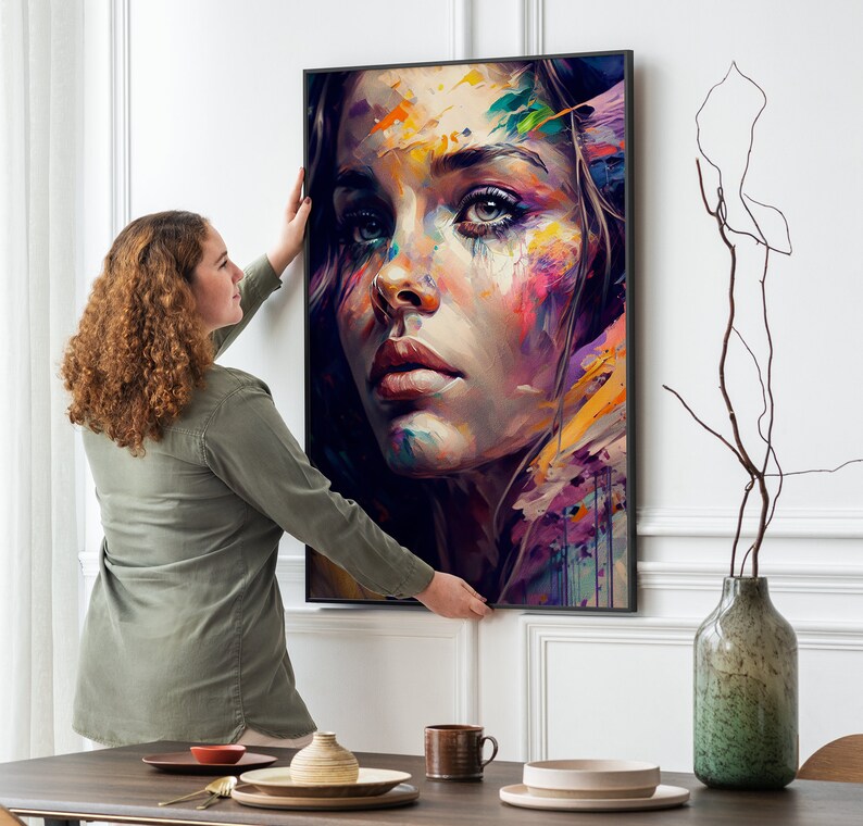 Modern Abstract Wall Art Print for Minimalist Home Decor Etsy