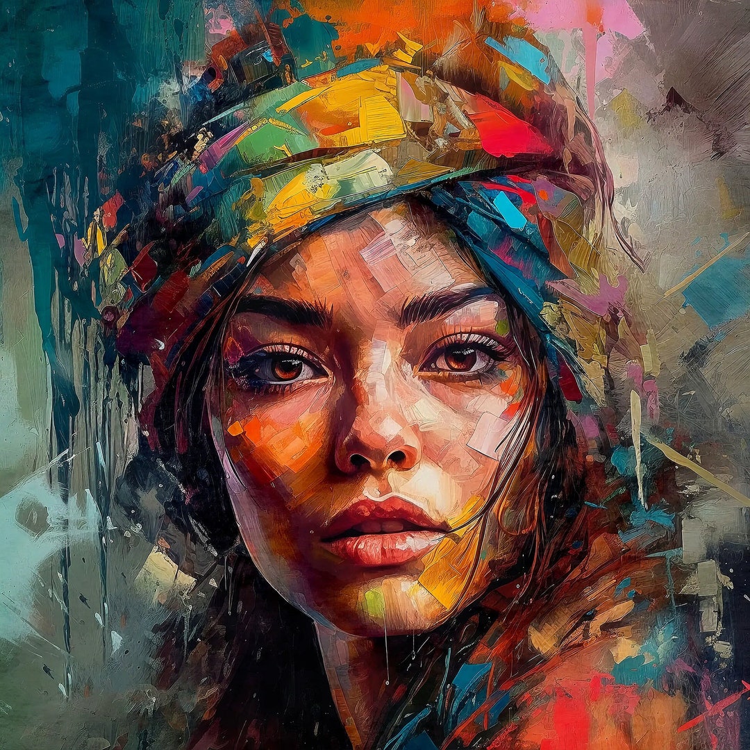 Modern Abstract Art Singulart Modern Abstract Face Art Modern Abstract