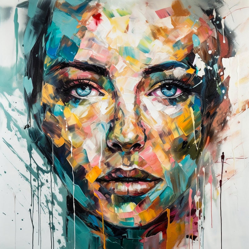 Modern Green Abstract Art Singulart Modern Abstract Face Art Modern modern-green-abstract-art-singulart-modern-abstract-face-art-modern