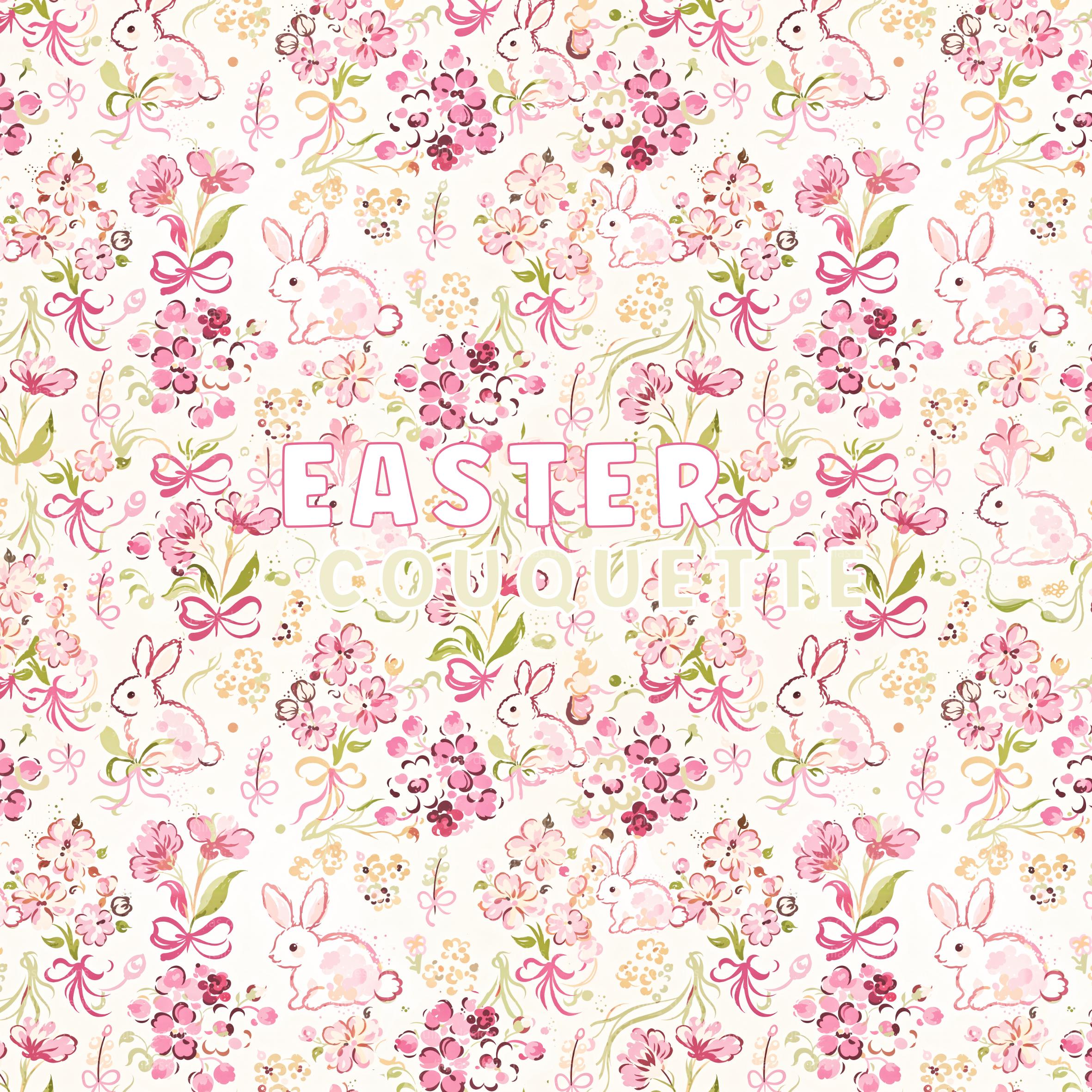 Pink Coquette Pattern Easter Bow Seamless Pattern Floral Digital Papers ...