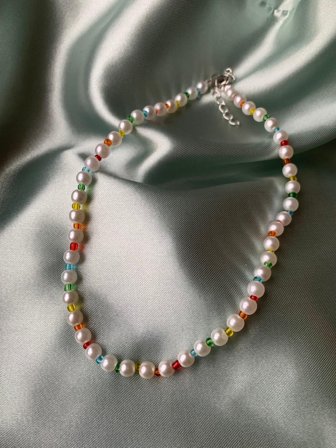 Calloway Beaded Disc Necklace- Rainbow main image 1