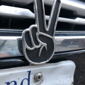 Victory Peace Sign  License Plate Topper