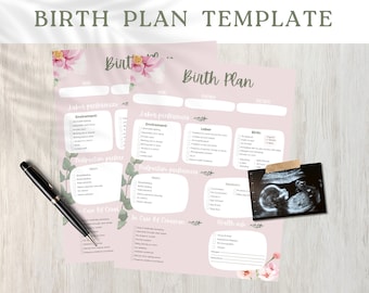 Editable Birth Plan Template: Pregnancy & Labor Preferences (Canva)