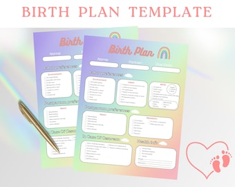 Editable Birth Plan Template: Pregnancy Planner (Canva)