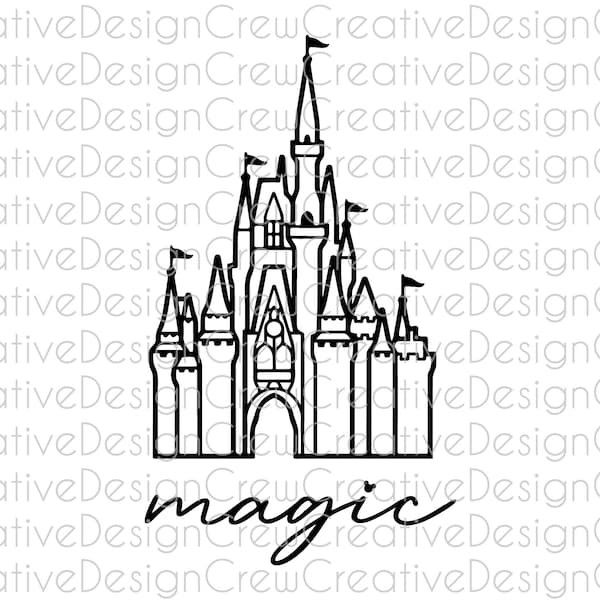 Château magique SVG, Mickey SVG, parc SVG, fichier de coupe, fichier numérique