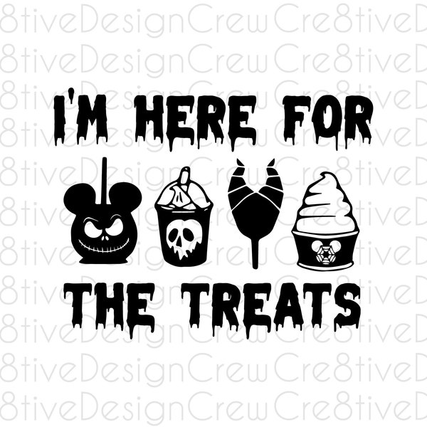 Mickey Halloween Treats SVG, Halloween SVG, Mouse SVG, Here For The Treats Svg, Cricut, Silhouette, Digital File