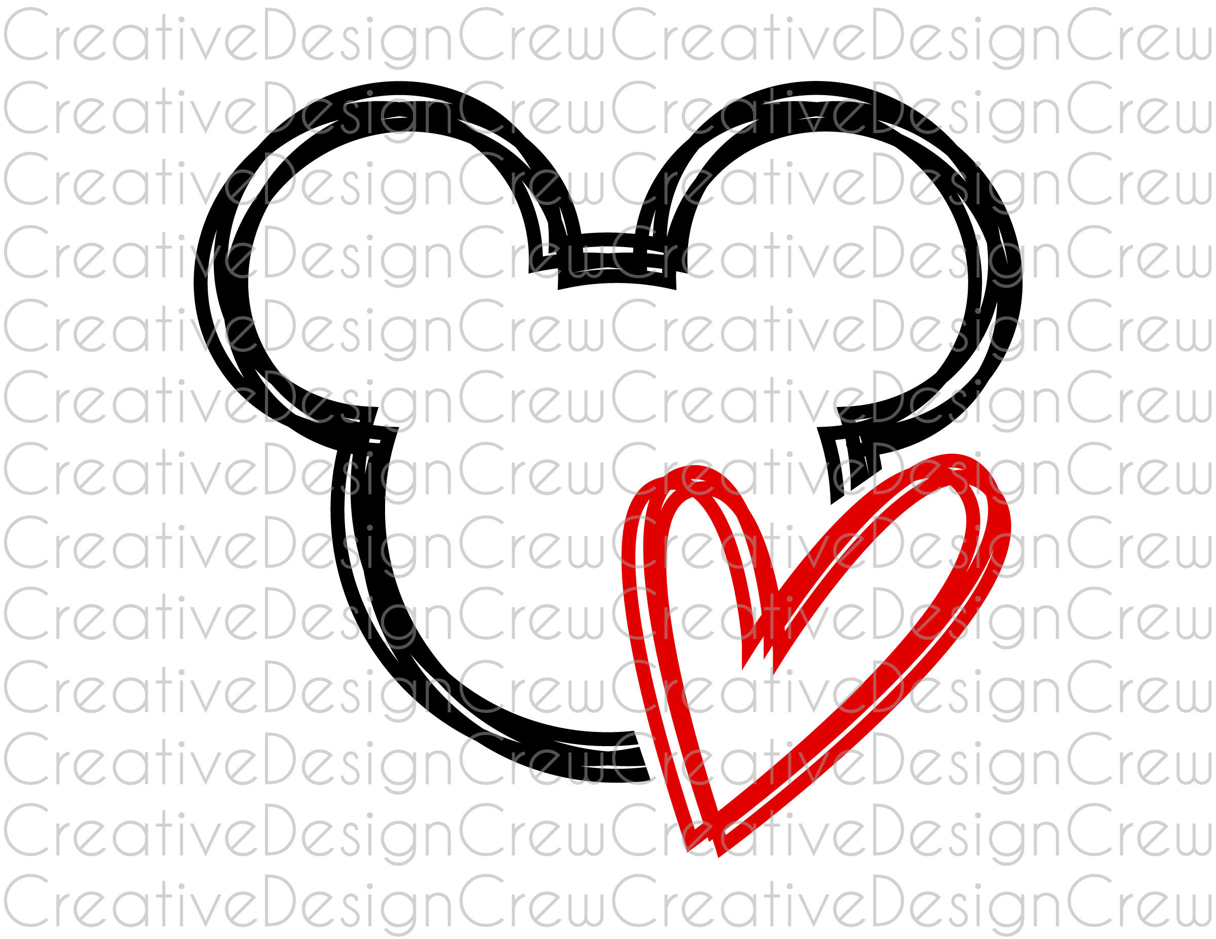 Mickey Valentines Day SVG, Mickey Heart SVG, Valentines Day
