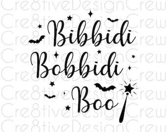 Bibbidi Bobbidi Boo SVG, Halloween SVG, Fairy Godmother, Stars, Cricut File, Silhouette File
