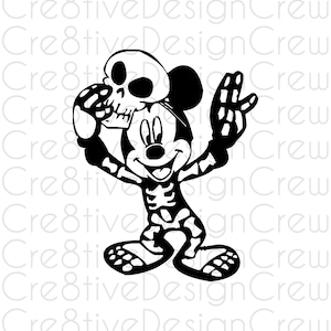 Mickey Skeleton SVG, Mickey Halloween SVG, Spooky, Mask, Cricut File, Silhouette FIle