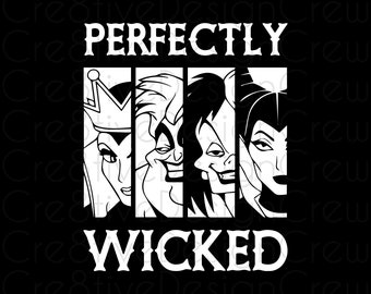 Perfettamente malvagio SVG, Cattivi SVG, Regina cattiva, Halloween, File digitale, Cricut, Silhouette