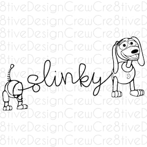 Slinky Dog SVG, Toy Storyy SVG, silhouet, Cricut, digitaal bestand
