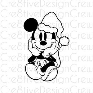 Mickey Santa Hat SVG, Mouse SVG, Christmas, Holiday, Cut File, Silhouette, Cricut