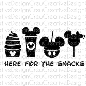 Here For The Snacks SVG, Mickey SVG, Cricut, Silhouette, Digital File