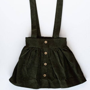 Fallon Corduory Suspender Skirt Olive 3T image 7