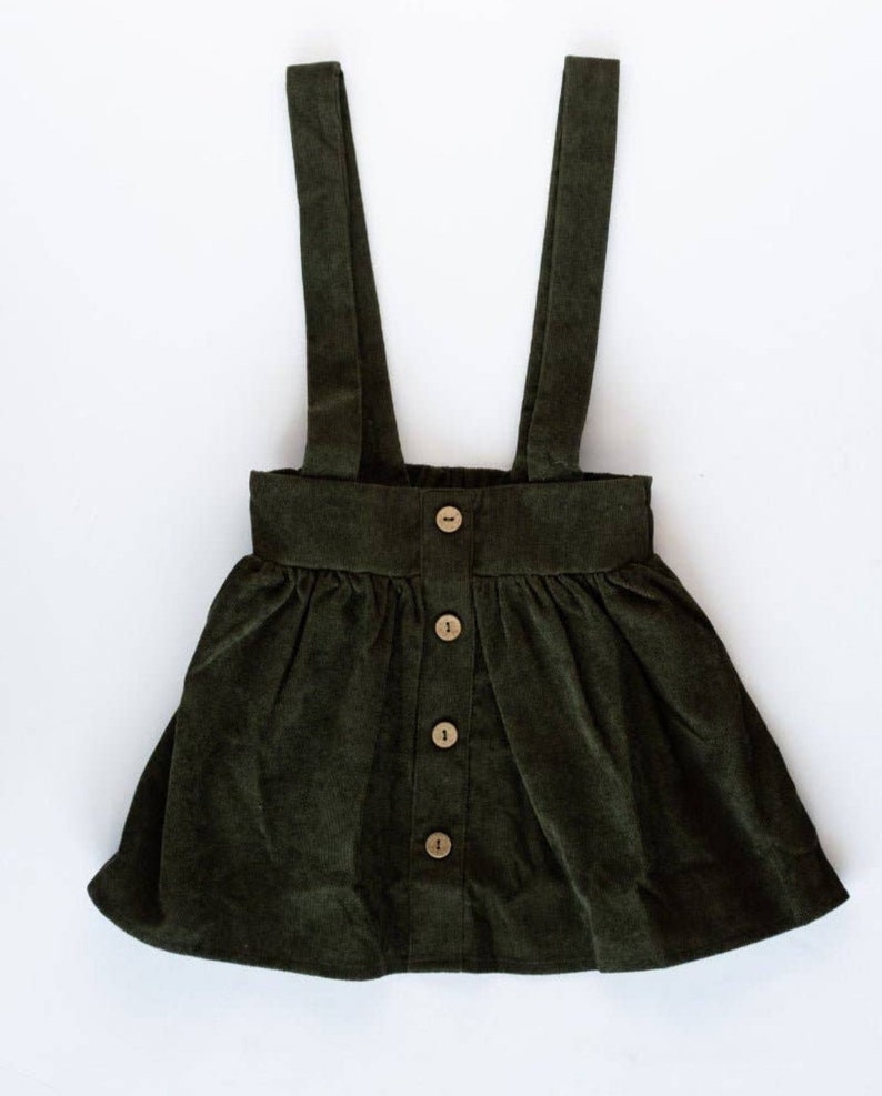 Fallon Corduory Suspender Skirt Olive 3T image 7