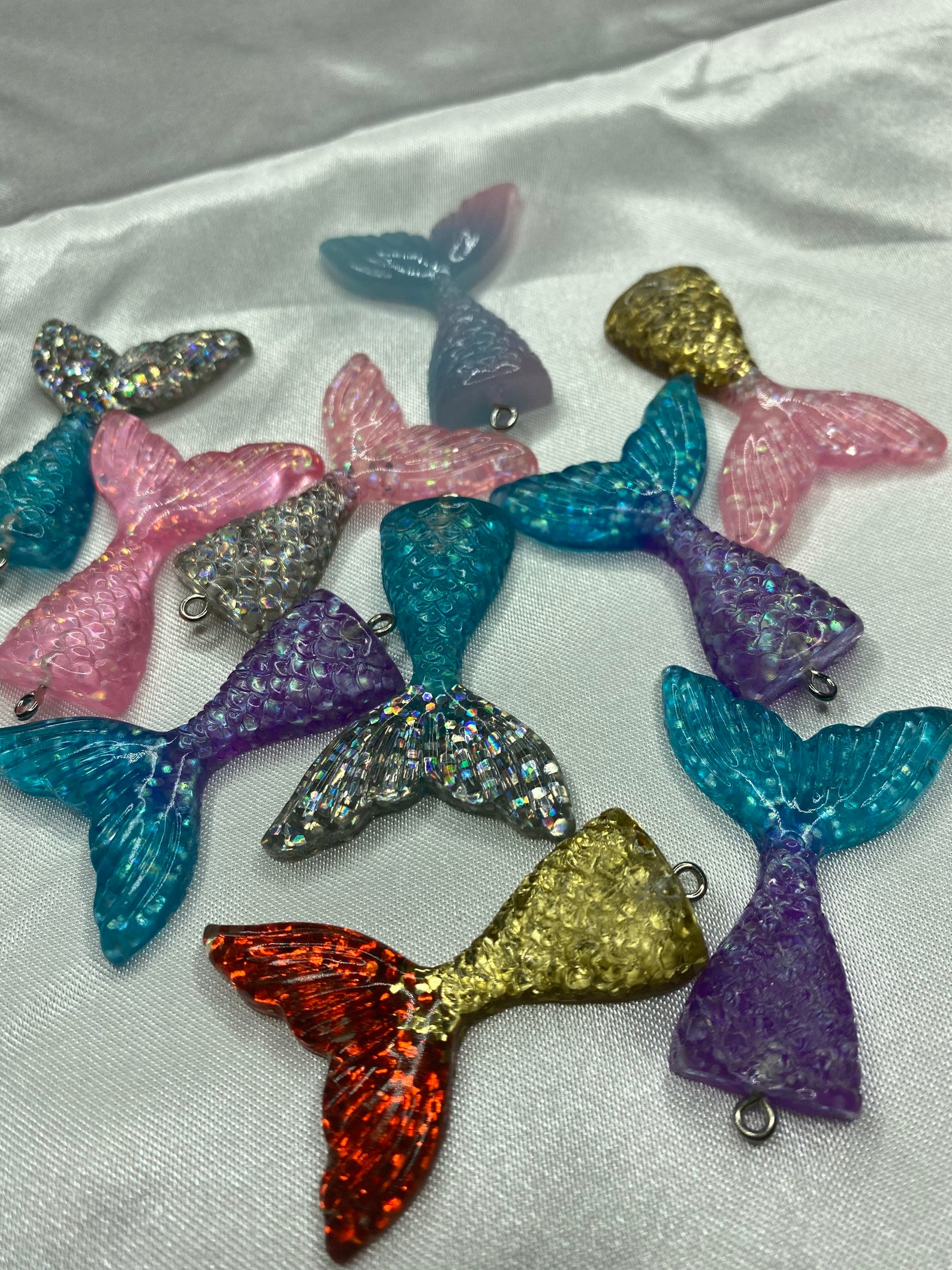 Resin Mermaid Charms 10 pack Etsy