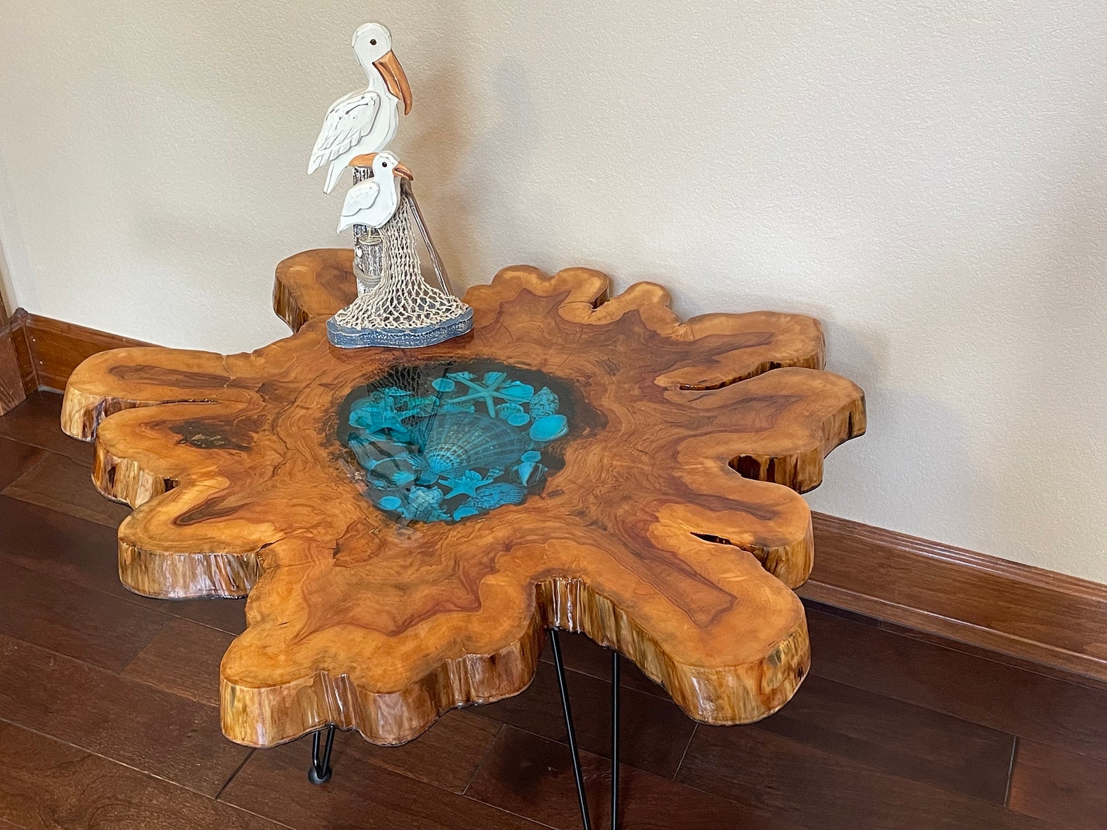 Cypress Crosscut Natural Stump Slab Coffee Table Etsy