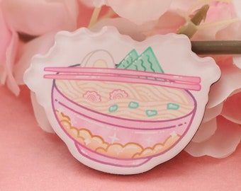 Ramen | Magnet | Dorm Decor | Kawaii Food | Cute Stuff | Birthday Gift | Pink | Kitchen | Christmas Gift | Fridge Magnets | Office | Cute
