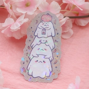 Ghost Sticker | Halloween | Holo Sticker | Kawaii Stickers | Kindle Stickers | Halloween Stickers | Sticker | Stickers | Spooky | Cute Ghost
