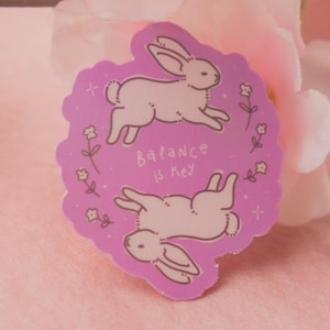 Bunny stickers | Balance | Journal | Mental Health | Cute Stickers | Self Care | Vinyl Stickers | Laptop Stickers | Poison | Type | Reminder |
