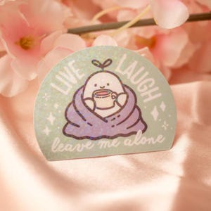 Ghost Stickers | Decals | Laptop Stickers | Introvert | Kindle Stickers | Waterbottle Stickers | Holographic Stickers | Vinyl Stickers | Sprout
