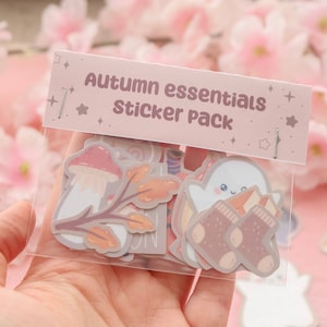 Autumn Sticker Bundle | 10 Stickers | Fall | Decals | Vinyl Stickers | Pumpkin | Kawaii Stickers | Cute | Fall Stickers | Halloween Sticker