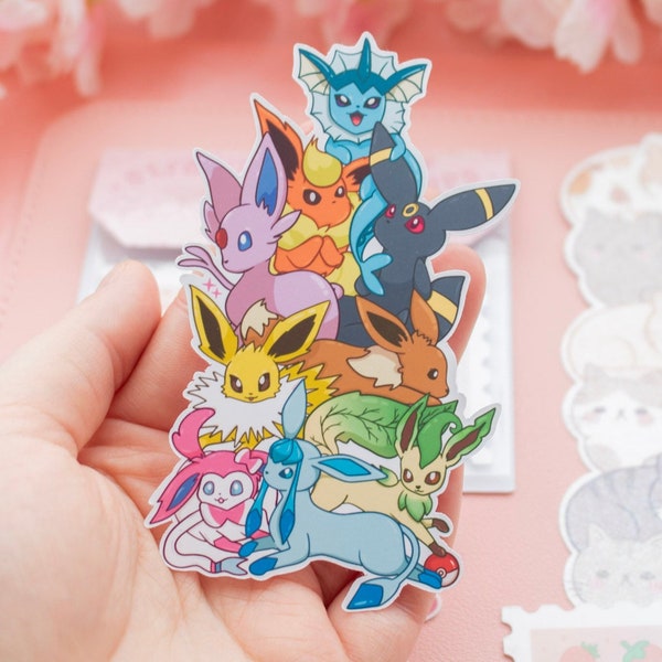 Eeveelutions | Pokemon Stickers | Art | Stickers | Evoli | Vinyl Sticker | Eevee | Decor Sticker | Laptop Stickers | Decals |