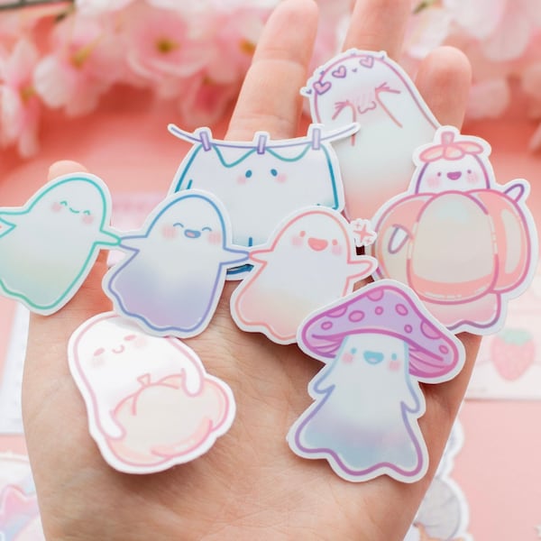 Ghost Sticker Pack | 6 Stickers | Spooky Cute | Decals | Vinyl Stickers | Pastel Halloween | Kawaii Stickers | Cute | Halloween Sticker |