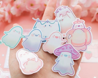 Ghost Sticker Pack | 6 stickers | Spooky Cute | Decals | Vinyl Stickers | Pastel Halloween | Kawaii Stickers | Cute | Halloween Stickers |