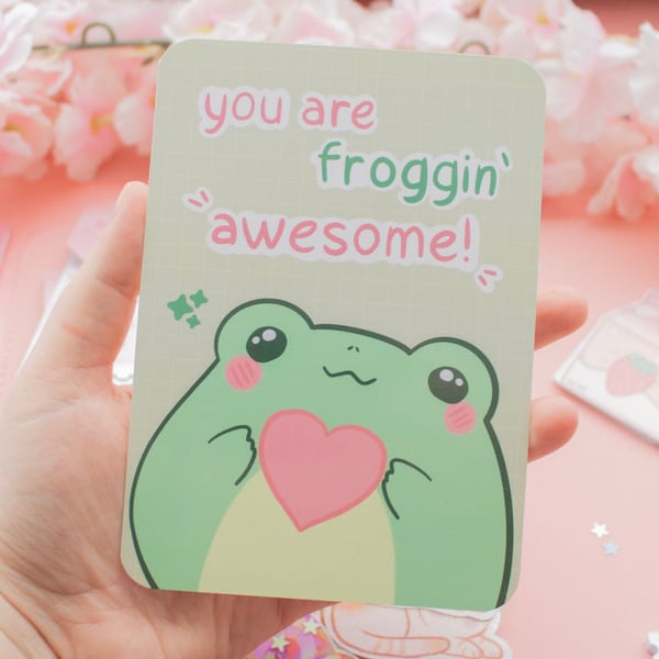 Frog Greeting Card | Postcard | Frog Art Print | Cards | Thank You Card | Love Card | Postcard | Birthday Card | A6 Size