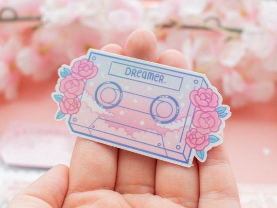 cassette | Dreamy | Aesthetic | Vinyl Stickers | Pastel | Laptop Stickers |  Decals | Kawaii Stickers | Cute Stickers | Kindle Stickers 