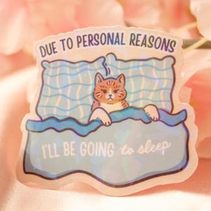 Autocollant chat | Sieste | Autocollants | Mignon | Autocollants Kindle | Étanche | Type | Papeterie | Autocollants mignons | Cadeau pour elle | Autocollants mème |