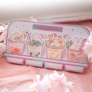 Drinks | Vinyl Stickers | Boba Tea | Food Stickers | Matcha Latte | Animal | Kawaii | Sticker Pack | Gift | Decals | Art | Journal | Cute |