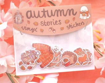 Autumn Sticker Pack | Cozy case | Aesthetic Stickers | Cute | Fox | Ghost | Hedgehog | Vinyl Stickers | Journal Planner Laptop Decor | Poison