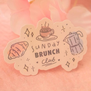 Aesthetic Stickers | Sunday | Vinyl Stickers |  Cozy Stickers | Food Stickers | Sticker | Scrapbooking | Junk Journal | Cute Sticker | Gift