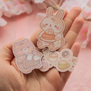 Barista Sticker Pack | Vinyl | Bunny | Pancake | Matcha Latte | Coffee | Cute Sticker | Kawaii | Sticker Set | Gift | Birthday Gift | Art |