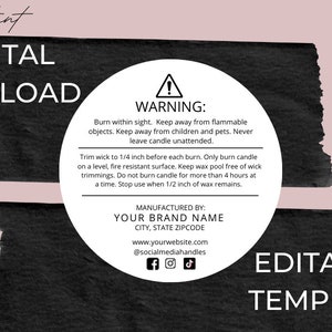 Custom Candle Warning Label Template 2 Graphic by Sundiva Design · Creative  Fabrica