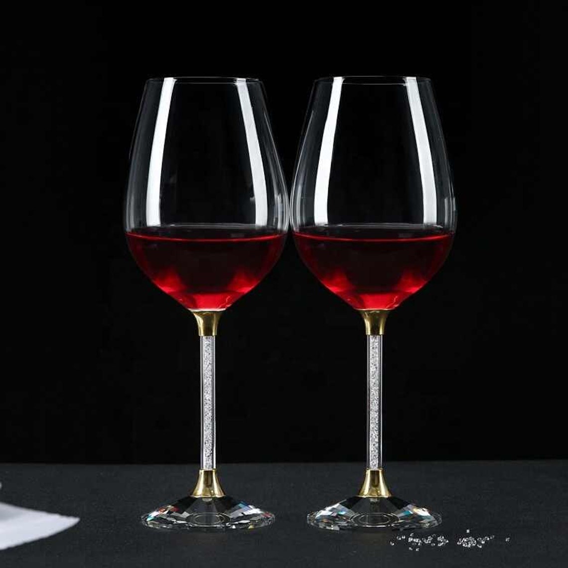 Diamond Wine Glasses Etsy