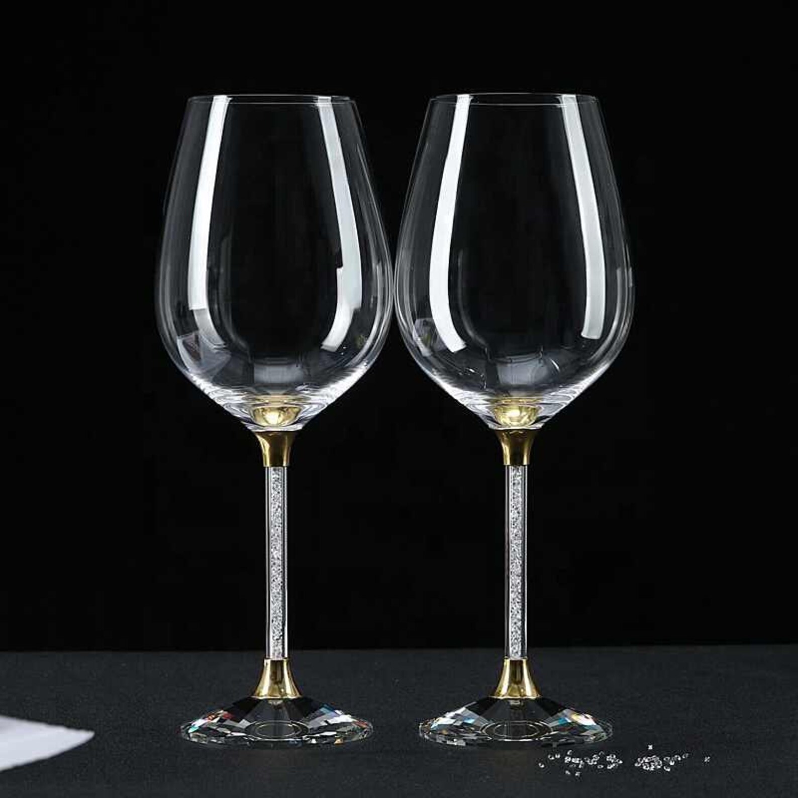 Diamond Wine Glasses Etsy