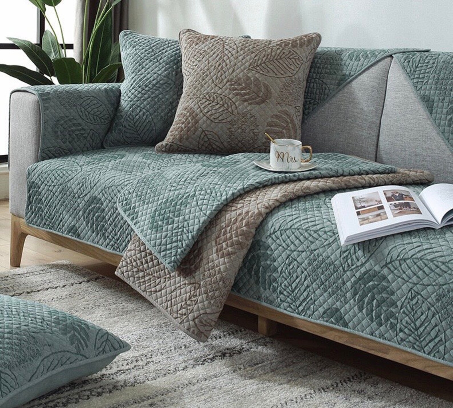 Leaf Pattern Sofa Cushion Seasonal Sofa Cushion Antislip Etsy